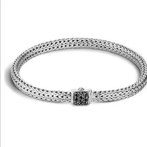 John Hardy Silver/Black Sapphire Classic Chain 5mm Bracelet